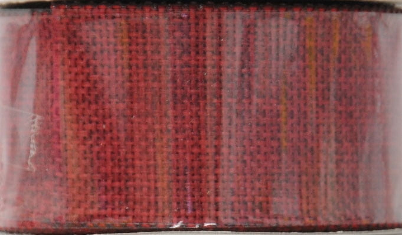 Offray Ribbon, Red 1 1/2 inch Woven Burlap Woven Ribbon, 9 feet