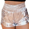 thumbnail image 2 of Women's New Summer Fashion Trend Elastic Waist Shorts And Hot Pants, Silver Size: S-2Xl, 2 of 4