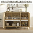 thumbnail image 3 of Swedhaus Fluted Sideboard Buffet Cabinet,Wood Storage Cabinet with 3 Doors & Adjustable Shelves,Long Sideboard Table for Home Living Room Dining Room, 3 of 7