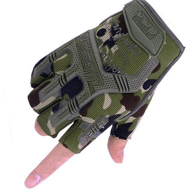Guantes militares tácticos de medio dedo para Paintball Airsoft, guantes de combate antideslizantes para hombre, equipo de protección para bicicleta