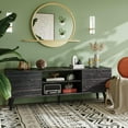 thumbnail image 4 of TV Stand for 55 60 inch TV, Mid Century Modern TV Console, Entertainment Center with Storage for Living Room, Retro Brown, 4 of 9