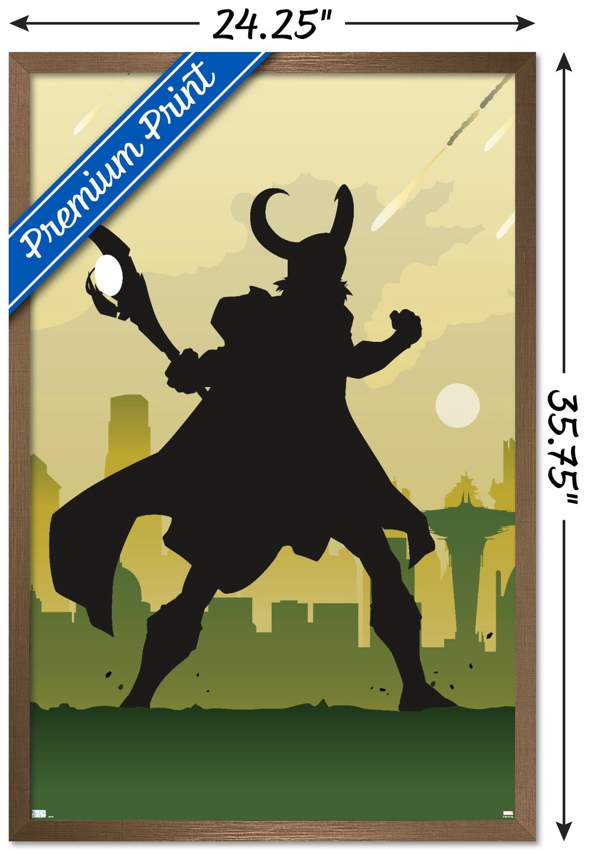 Marvel Comics - Loki - Minimalist Wall Poster, 22.375" x 34", Framed