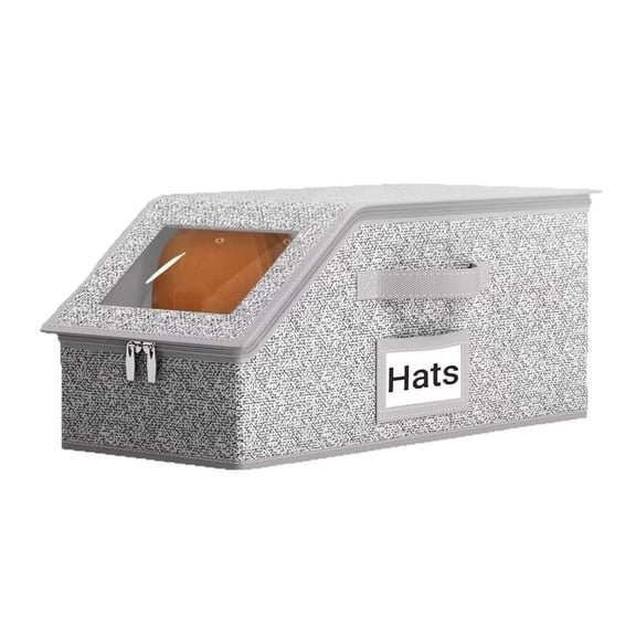Stackable Large Capacity Hat Storage Box with Clear Lid – Multi-Functional Organizing Solution for Home, Office, and Dorm Room Storage of Baseball Caps and Accessories