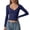 Navy, variant on Tshirt for Women Women's Double Seamless Built in Bra Turtleneck Long Sleeve Flattering Top White S