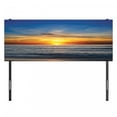 thumbnail image 3 of Ocean Headboard, Sunset over Pacific Ocean from La Jolla California Sun Rays Colored Sky Photo Print, Upholstered Decorative Metal Bed Headboard with Memory Foam, Full Size, Orange Blue, by Ambesonne, 3 of 4