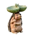 thumbnail image 3 of Estatua de resina, figura decorativa para patio, regalo para terraza, comedero de resina para jardín, baño para pájaros. Erizo 15x10x20cm, 3 of 9