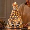 thumbnail image 5 of Christmas Village Lightscape Tree, Christmas Angel Village Lighted Centerpiece For Indoor Seasonal Home Display, 5 of 6