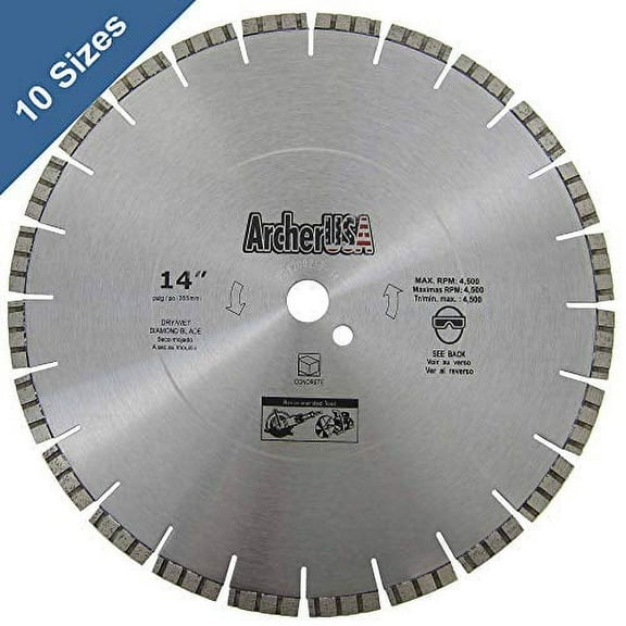 Archer PRO 7" in. Turbo Diamond Saw Blades for Fast Reinforced Concrete Cutting and Cured Concrete Cutting