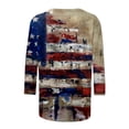 thumbnail image 5 of GaThRRgYP Summer Tops,Women's Summer Casual Tops Round Neck,Women's Fashion Printed T-shirt Mid-length 3/4 Sleeves Blouse Round Neck Casual Tops Khaki XL, 5 of 5