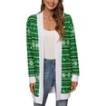thumbnail image 7 of Anyfit Wear Women Christmas Cardigan Long Sleeve Open Front Xmas Sweaters Thin Coats Jackets Outerwear Green M, 7 of 7