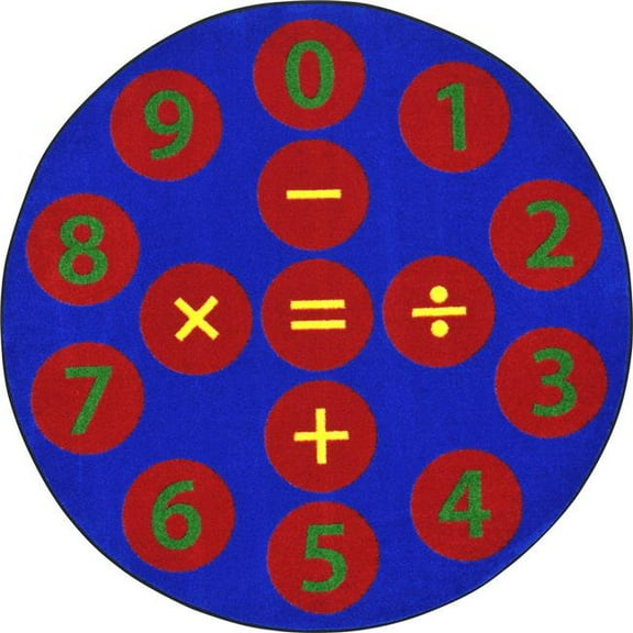 Joy Carpets  Number Jumpers Round Area Rug Multi Color - 7 ft. x 7 in.