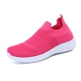 thumbnail image 4 of BRGZLK Womens Athletic Shoes Summer Trendy Solid Color Slip On Tennis Workout Sneakers Mesh Breathable Lightweight Casual Slip On Shoes for Running Walking Hot Pink 7, 4 of 9