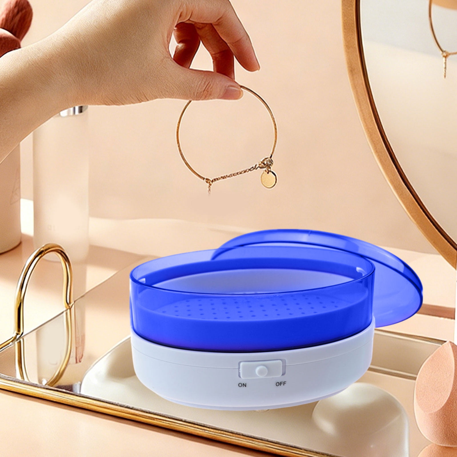 USB-Powered Mini Jewelry Cleaner, Vibrating Eyeglass Cleaner, Jewelry Washing Machine, Portable USB Operated Cleaner, Small Jewelry and Glasses Cleaning Device, Gentle Multi-Purpose Cleaning Tool