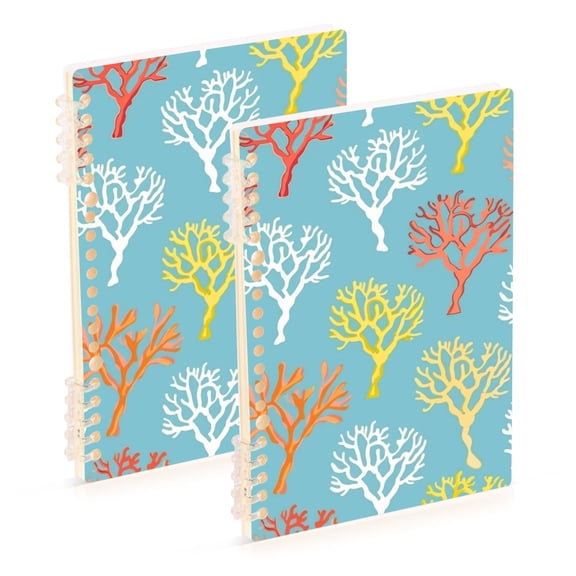 Corals Ring Binder Notebook Journey Note Diary College Ruled Spiral Notebook Study Loose Leaf Paper A5 60 Pages