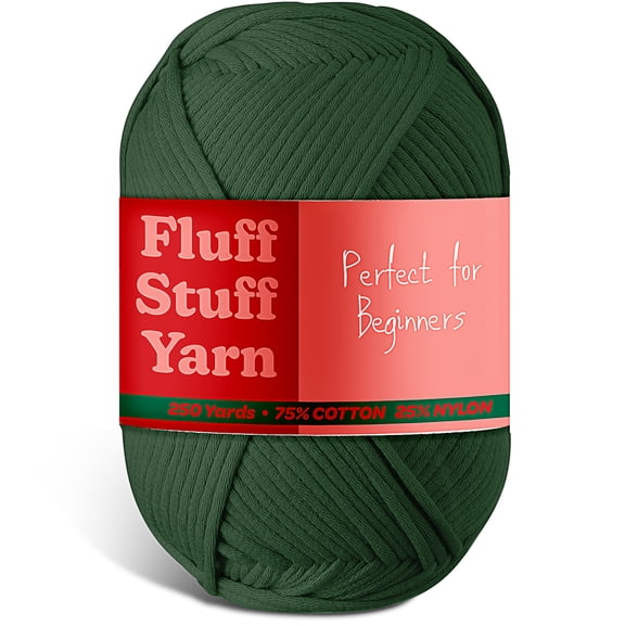 Lammaloe Cotton Yarn For Crocheting And Knitting, (250 Yards) Worsted Medium #4 Crochet Yarn For Beginners, Hunter Green