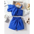 thumbnail image 3 of Suealasg Toddler Girls Clothes 2Pcs Kids Summer Outfit Set  1T 2T 3T 4T 5T 6T Asymmetric Sleeveless Vest with Shorts Sets 0-6 Years, 3 of 9