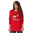 thumbnail image 5 of Be My Valentines Day Heart Love Women's Long Sleeve T Shirt Brisco Brands M, 5 of 6