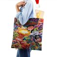 thumbnail image 4 of Garbage Pail Kids Bolso de tela con estampado de lienzo para mujer, bolsa de compras reutilizable y estética, con cremallera interior, regalo para mujer,40*45cm., 4 of 6