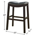 thumbnail image 3 of New Ridge Home Goods Julian 25" Faux Leather Counter Height Barstool in Black, 3 of 7