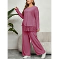thumbnail image 7 of SIEANE Women Plus Size Casual 2 Piece Outfit Set Long Sleeve Pajama Set Lounge Set 1X-4X, 7 of 7