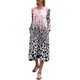 thumbnail image 1 of Moda mujer vestido estampado mariposa pez leopardo o cuello manga larga bolsillo vestido casual Abanopi Blanco/Medio, 1 of 7