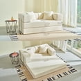 thumbnail image 4 of YINIX 62.9"  Sofa Couch with Two Pillows,  Comfy Modular Convertable Sofa Bed for Living Room and Small Spaces, Beige, 4 of 9