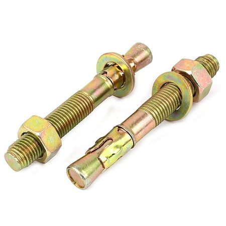 Plated Gecko - Yellow Zinc Plated Expansion Bolt Anchors Gecko Car Repair Bolts M16x120mm 2pcs