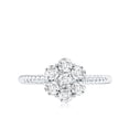 thumbnail image 4 of Rosec Jewels 0.75 CT Certified Moissanite Floral Cluster Ring for Women, Moissanite Engagement Ring with Twisted Rope, 14K White Gold, US 8.50, 4 of 8