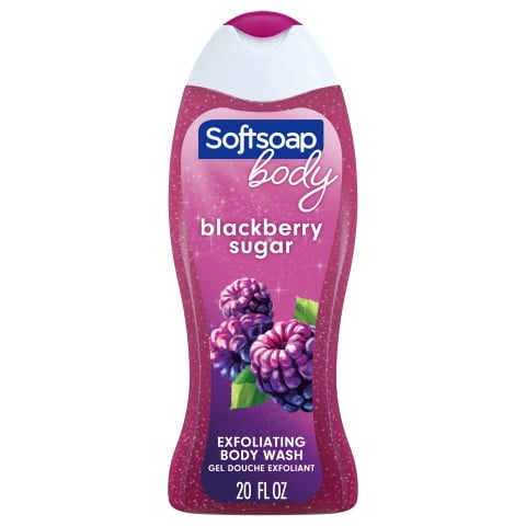 Softsoap Exfoliating Body Wash, Blackberry Sugar Scrub, 20 Ounce