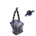 thumbnail image 4 of Sex Toy for Couple SM Leather Hood Half Face Mask,Head Harness Strap Muzzle Mask Gag,Slave BDSM Bondage Silicone Ball Gag Erotic, 4 of 5