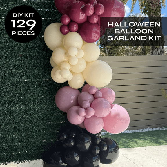Pop Up - Halloween Balloon Garland Kit - Mauve Purple & Purple Rose 8ft - Professional Grade Latex Balloons