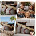 thumbnail image 5 of Vintage Baseball Outdoor Waterproof Pillow Covers, Classic Sport Retro Art Wooden Decorative Square Throw Pillowcase Sofa Cushion Sham for Patio/Couch/Chair, 24"x24" 2 Pack, 5 of 8