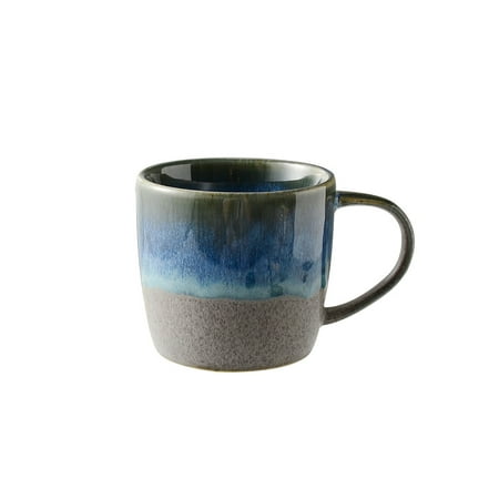 

Irregularly made old mug with ceramic bottom Blue