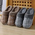 thumbnail image 6 of Men Winter Home Cotton Mens Slippers Wide Width Slides Christmas Antlers Print Slipper Boots for Men Thermal Slippers Casual Home House Slippers Men Shoes, 6 of 6