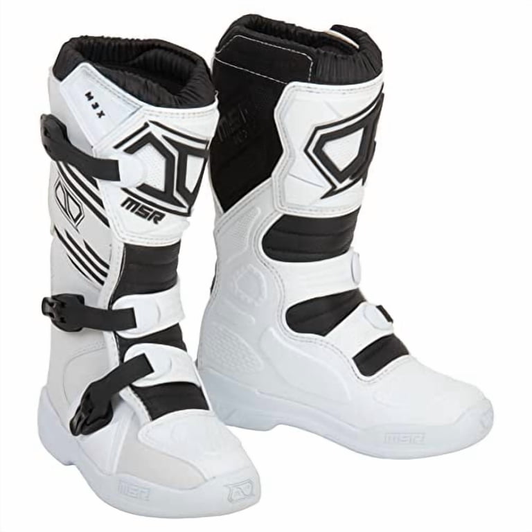 MSR Youth M3X Motocross Boots (3, White) Dirt Bike Motocross