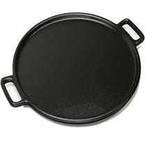 Home-Complete 14-Inch Cast Iron Pizza Pan for Oven, Stovetop, or Grill Use