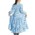 thumbnail image 4 of XQYLOS Vintage Floral Girls Dress Long Sleeve Elastic Cuff Spring/Summer/Fall Tiered Skirt Design Breathable Cotton Play Clothes Adjustable Waistband, 4 of 9
