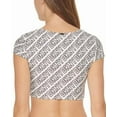 thumbnail image 3 of DKNY NEON LOGO SOFT WHITE Cropped Logo-Print Bikini Swim Top, US Small, 3 of 4