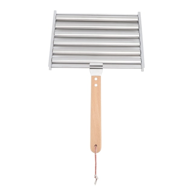 Hot Dog Roller Rack,Detachable Stainless Steel Hot Dog Sausage Roller Rack Steamer With Extra Long Wood Handle For Sausages Buns Hot Dog Burritos