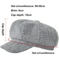 thumbnail image 2 of CoCopeaunts Newsboy Hat Octagonal Hat Women Winter Stripe Cap British France Retro Fashion Newsboy Cap Solid Beret Painter Cap, 2 of 7
