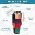 thumbnail image 2 of Yayeee 40oz Stainless Steel Tumbler with Straw and Handle Double-Wall Insulated Travel Water Bottle, Red and Purple Plaid Pattern, 2 of 8