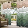 thumbnail image 2 of Outdoor Curtains for Patio Waterproof Green Beach Waves Indoor/Outdoor Curtain Tiebacks Abstract Lines Privacy Curtain Sun Block Grommet Drapes for Pergolas Gazebo Porch Balcony 2 Panel 54x108 Inch, 2 of 9