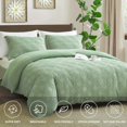 thumbnail image 2 of Maple&Stone Queen Duvet Cover Set Pieces Textu Tufted Boho Bedding Sets Zipper Closure Design with Ties Duvet Cover + Pillow Shams Comforter NOT Included ( Queen Siz, 2 of 7