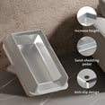 thumbnail image 4 of Grey XL15 Half Enclosed Stainless Steel Cat Litter Box 15cm Height Leak-Proof Litter Pan with Non-Slip ABS Base Anti-Scratch Non-Stick Easy Clean Odor Free Litter Box for All Cat Breeds, 4 of 5