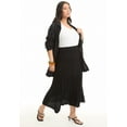 thumbnail image 3 of June + Vie Women's Plus Size Pleated Midi Skirt, 3 of 4