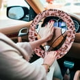 thumbnail image 6 of AP Fuzzy Steering Wheel Cover, Universal Fit Fur Car Wheel Cover & Handbrake Cover & Gear Shift Cover Set for Women Girls, Leopard Winter Warm Fluffy Vehicle Wheel Protector for Auto, SUV (Pink), 6 of 14