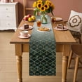 thumbnail image 2 of Sage Green Geometric Table Runner 72 Inches, Modern Abstract Gradient Marble Bed Runner Dresser Scarves Tabletop for Indoor Outdoor Parties/Ceremony/Banquet, 14" x 72", 2 of 8