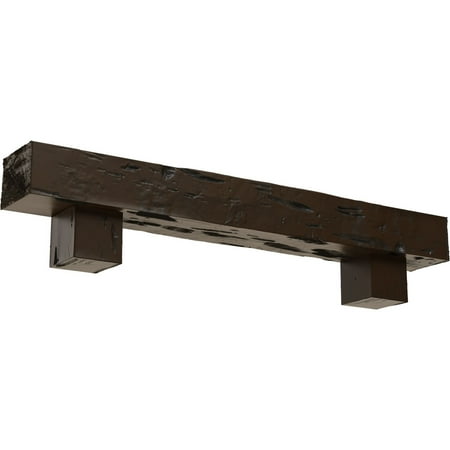 

Ekena Millwork 6 H x 10 D x 48 W Pecky Cypress Faux Wood Fireplace Mantel Kit w/ Alamo Corbels Burnished Mahogany