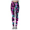 thumbnail image 2 of KDFJPTH Women's Colorful Geometric Print Leggings High Waist Stretchy Yoga Pants Casual Workout Tights Purple M, 2 of 4