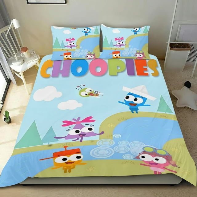 Aventura con Los Choopies Conjunto de sábanas temático, trío de piezas, cómodo y amigable con la piel, diseño único, regalo de decoración para el hogar para familiares, amigos y fans,173cm *218cm